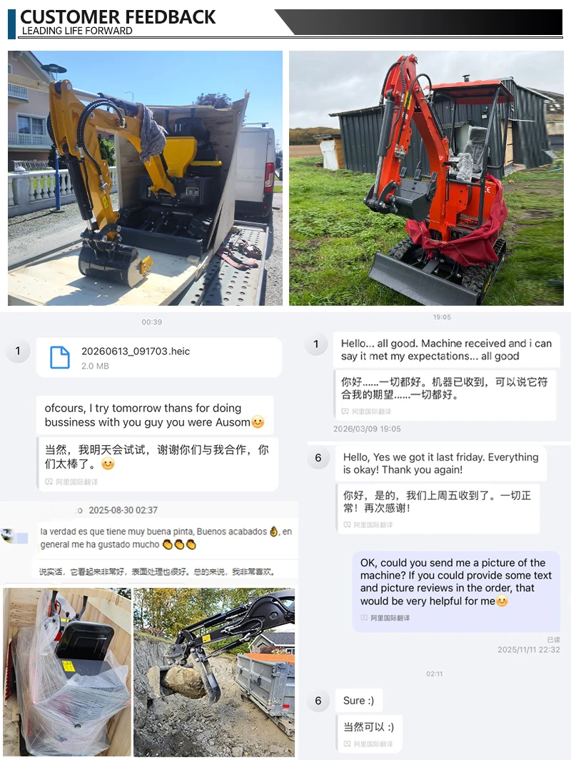 1,2T Mini-Raupenbagger Stufe V Euro5 CE COC Diesel-Minibagger mit ROPS-Überdachung und Gummiketten – Detail 7