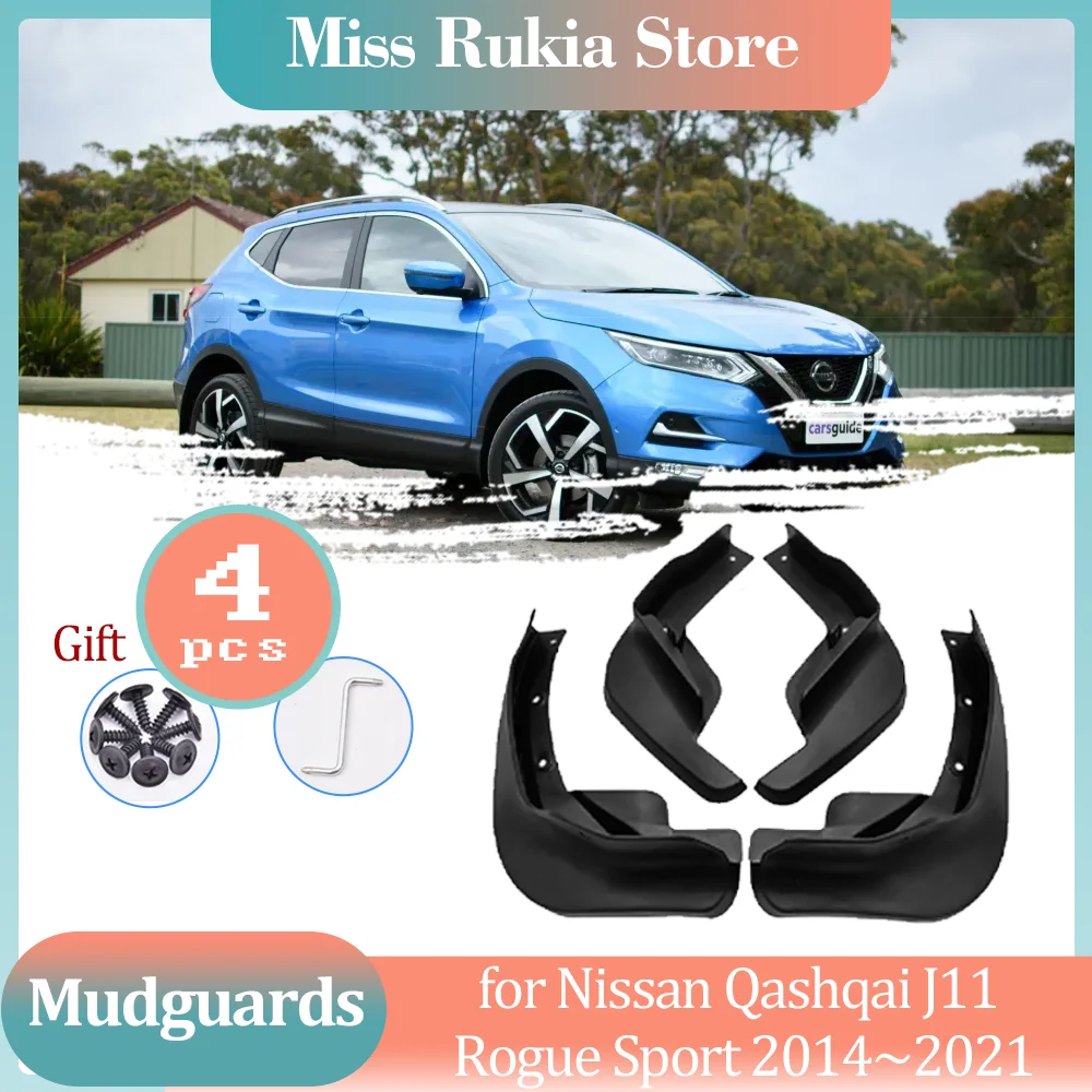 

4 шт. брызговики для Nissan Qashqai J11 Rogue Sport 2014~2021,2015 2016 2017 2018 2019 2020 брызговики, расширители крыльев, спойлеры, защитные щитки для колес, аксессуары