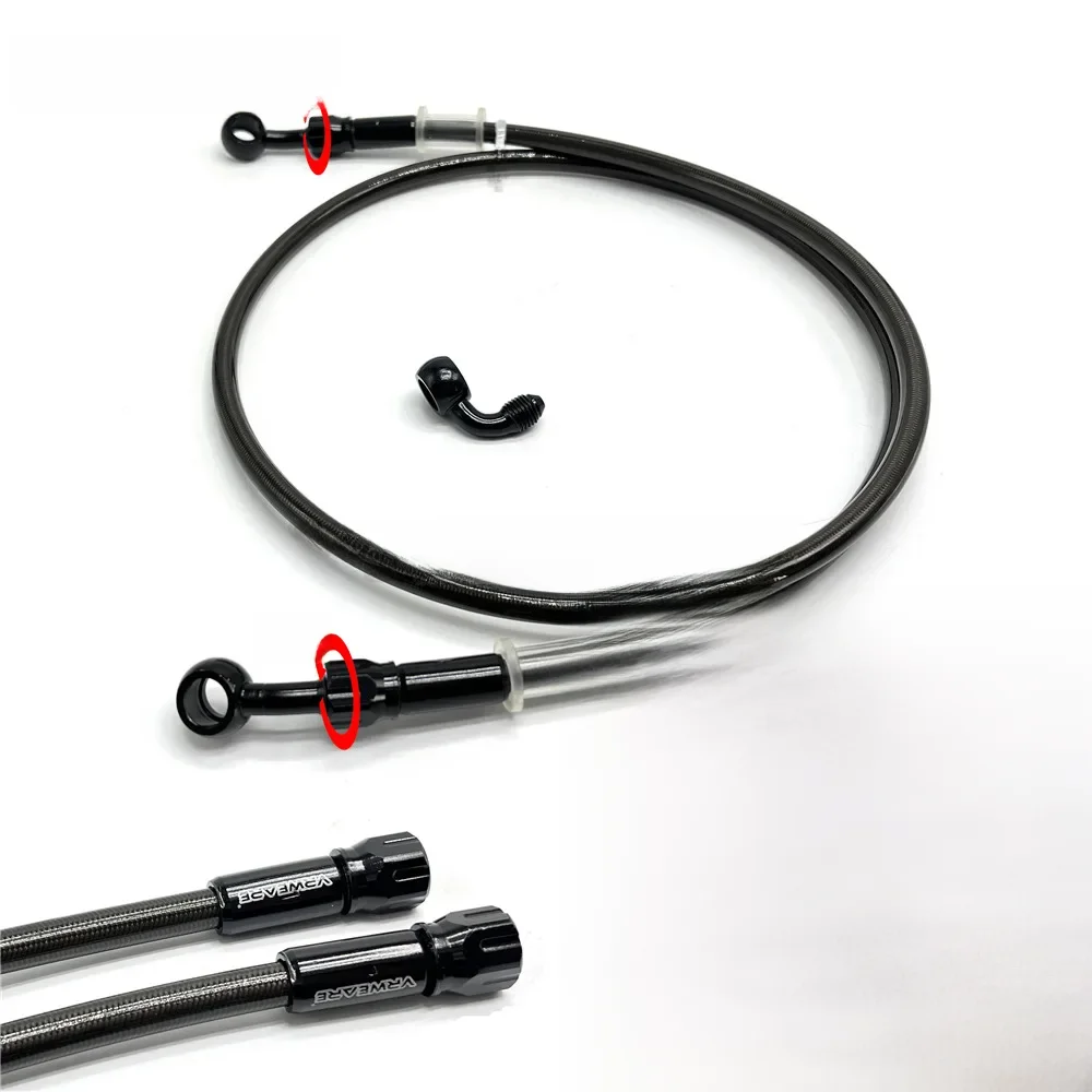 AliExpress NONE Motorcycle Brake Hose Stainless Steel Braided Brake Line with 360 Degree Rotatable banjo Fit for ATV Pit Dirt Street Racing Bike