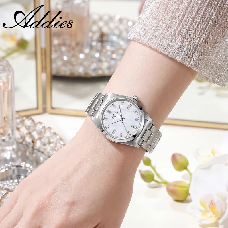 ADDIES Quartz Women Watch Miyota 2035 316L Stainless Steel Watch for Woman Sapphire Glass 50m Waterproof Luminous Fashion Watch