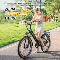 CEAYA 48V20AH 26*3.0 INCH ELECTRIC BIKE FAT TYRE Removable Battery 7 Speed E-bike Electric City Bike