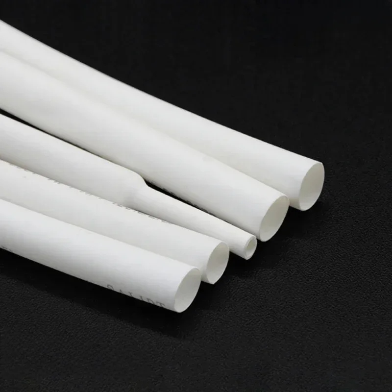 Tube thermorétractable en polyoléfine, manchon de câble thermique isolé, blanc, diamètre 1, 2, 3, 4, 5, 6, 7, 8, 9, 10, 12, 14, 16, 20, 25, 30, 40, 50mm, 1 mètre, 2:1
