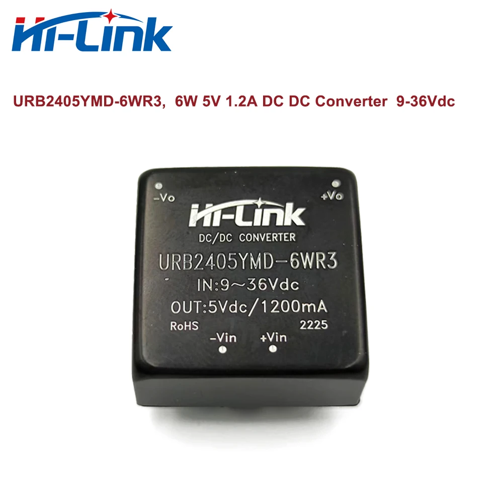 HiLink 6W 3.3V/5V/12V/15V/24V URB2405YMD-6WR3 URB2412YMD-6WR3 URB2424YMD-6WR3 9-36Vdc DC Isolated Power Converter Module