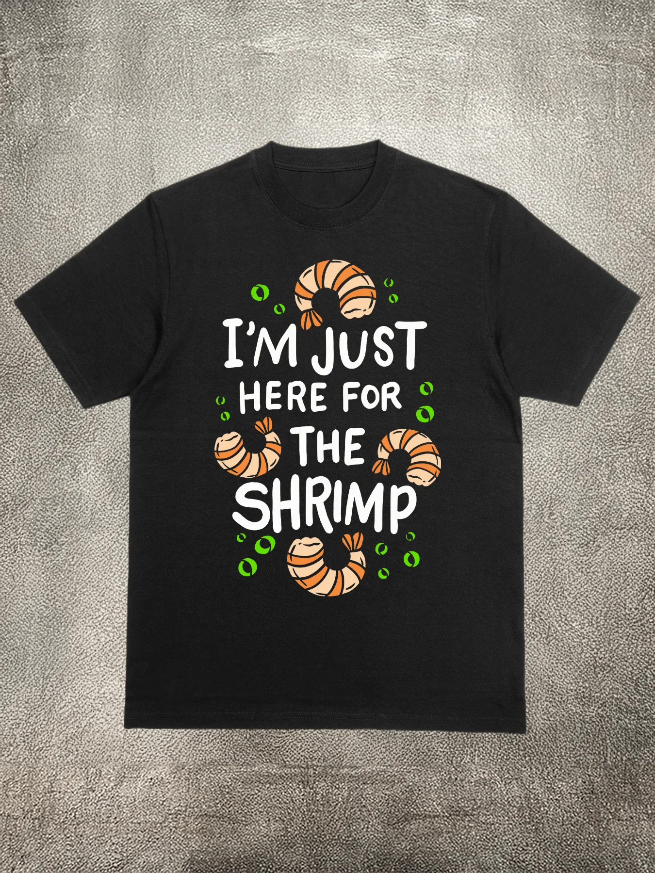 

Мужская хлопковая футболка 200 г, Забавный узор «только здесь для креветок», термотрансферный принт, для повседневной носки