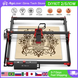 AlgoLaser 10W Wireless App Control Mini Laser Engraver Cutter Woodworking Tool Powerful Desktop CNC Machine Air Assisted Printer