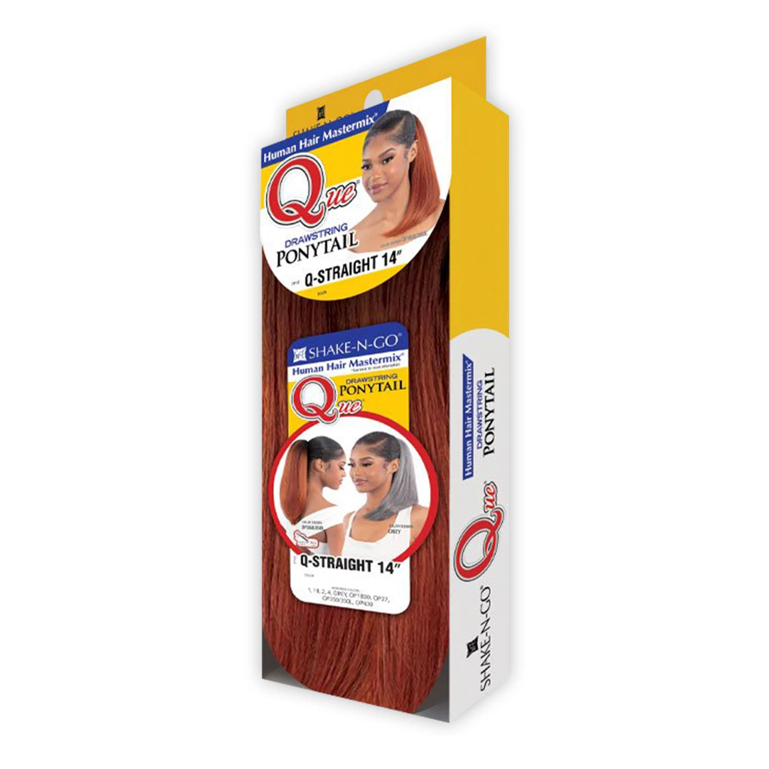 Milky Way Que Human Hair Blend Drawstring Ponytail Q-Straight 14 inci