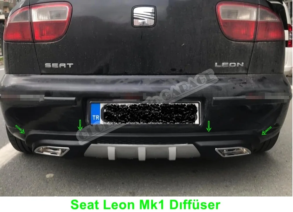 For Seat Leon Mk1 Dıffuser 1999 2000 2001 2002 2003 2004 2005 2006 Rear Bumper Extension Attachment Car Styling Auto Universal