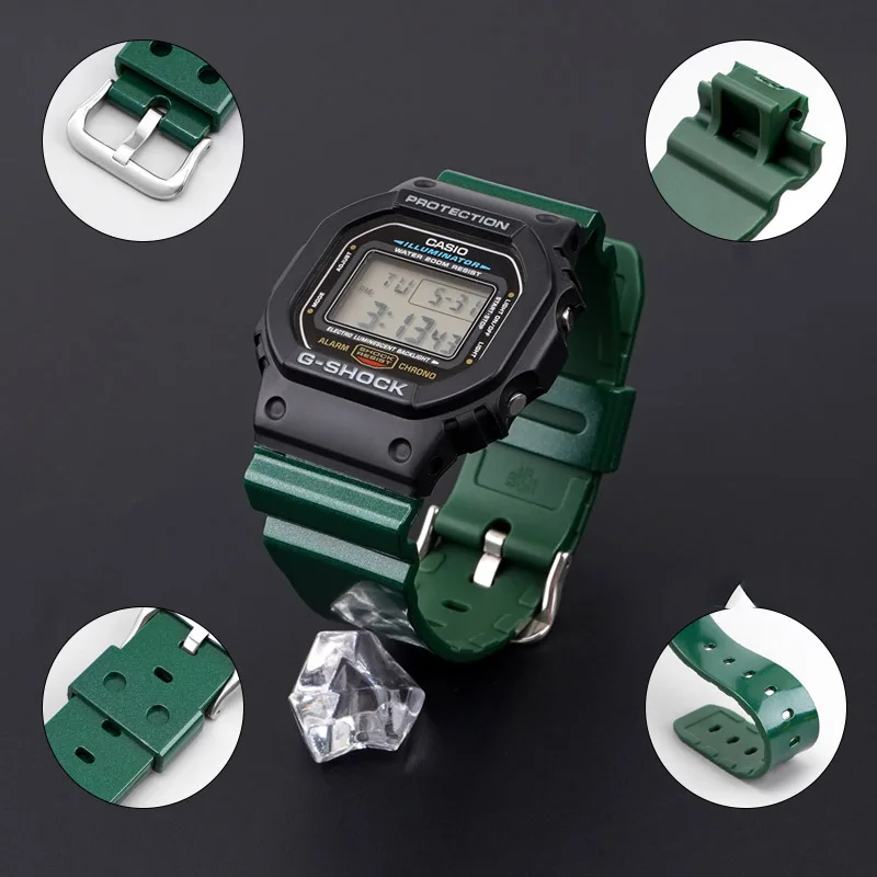 Pearlescent Color Resin Strap For Casio G-SHOCK DW-5600 GW-M5610 DW-6900 GA-2100 Men Replacement Bracelet Watch Band