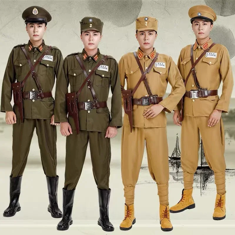 Kuomintang Cosplay Uniform Chinese Nationalistische Party Soldaat Officer Kostuums Historische Kleding Militaire Uniform Voor Halloween - afbeelding 2