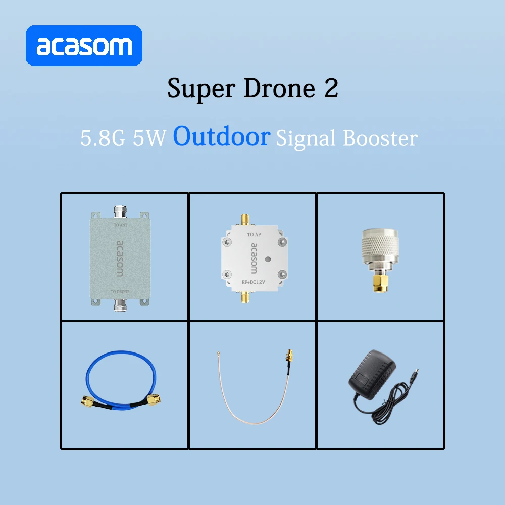 Imagem -02 - Wi-fi ao ar Livre Drone 5.8ghz 5w Wifi Amplificador de Sinal sem Fio Repetidor Impulsionador Roteador Wi-fi Extensor Gama