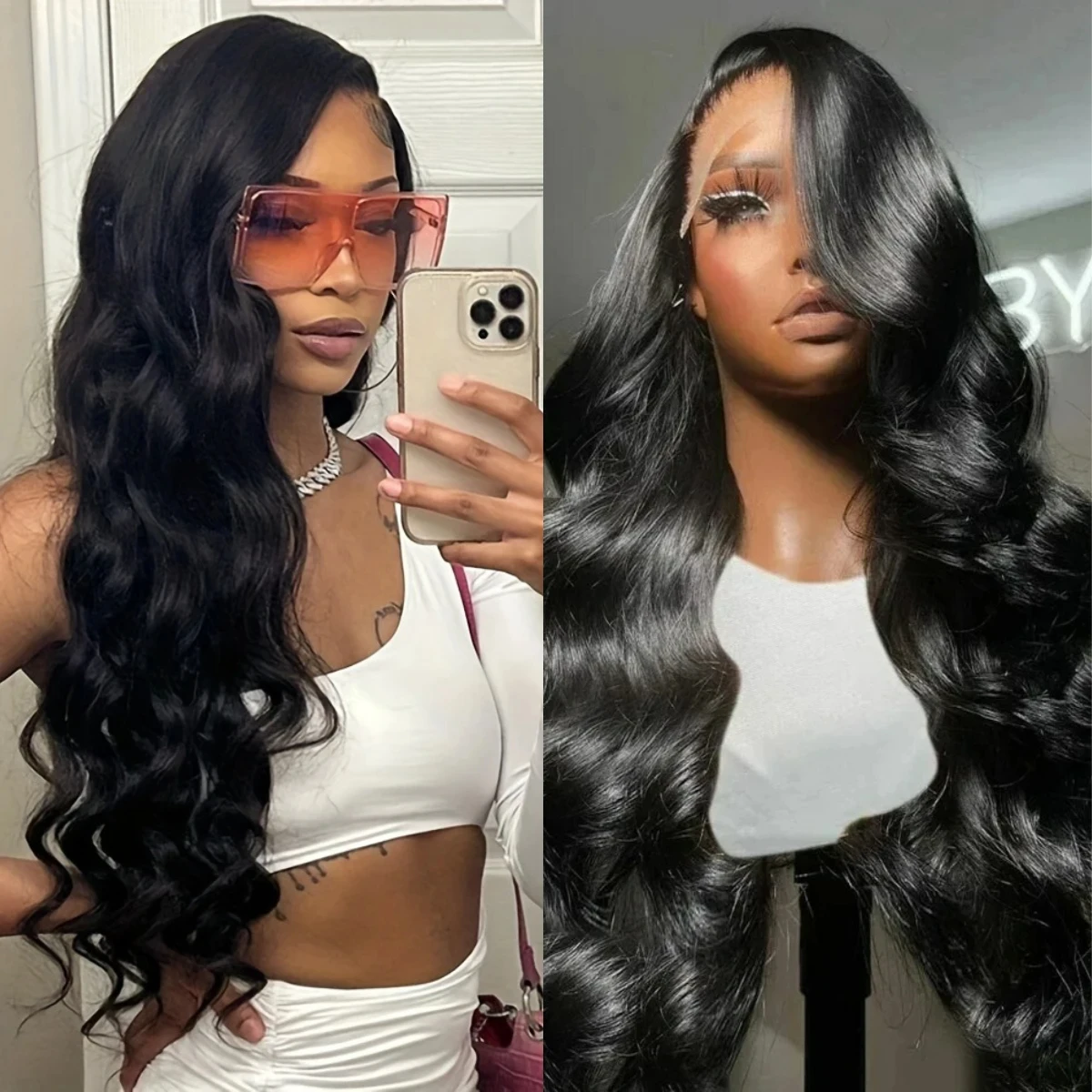 

5x5 HD Body Wave Lace Front Wigs Human Hair Wig 40 Inch Wear And Go Glueless Wig Human Hair Pre Plucked Pre Cut Lace 200 Density