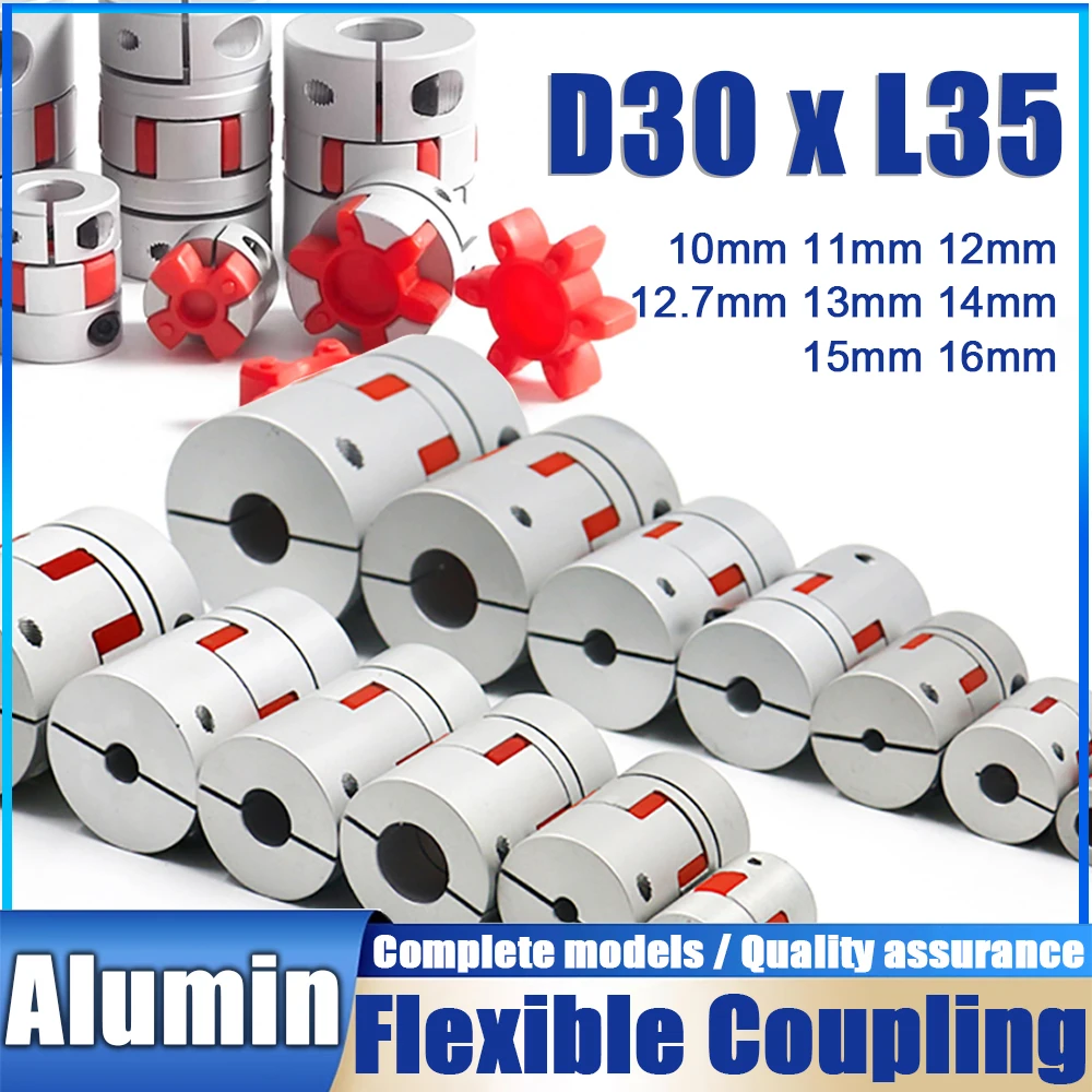 

D30xL35 Jaw Shaft Coupler Spider Flexible Motor Aluminium Plum Flexible Coupling Bore 10mm 11 12 13 14 15 16mm Encoder Connector