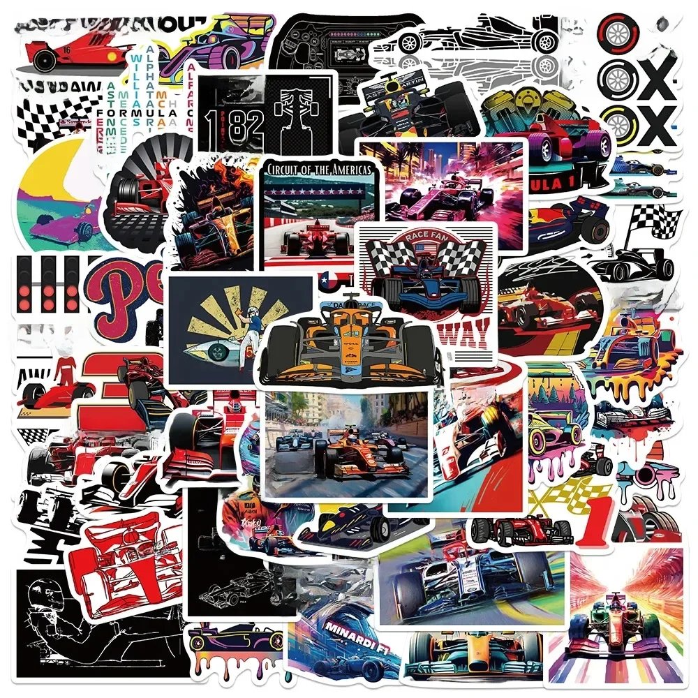 AliExpress Charile 10/30/50pcs F1 Formula One Racing Stickers Funny Cartoon Graffiti Decal Laptop Luggage Skateboard Motorcycle Bike Helmet Sticker