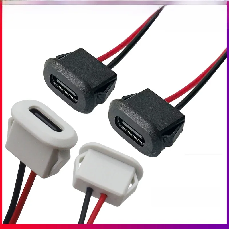 Conector usb tipo c jack fêmea tipo-c com fivela de cartão 3a alta corrente de carregamento rápido