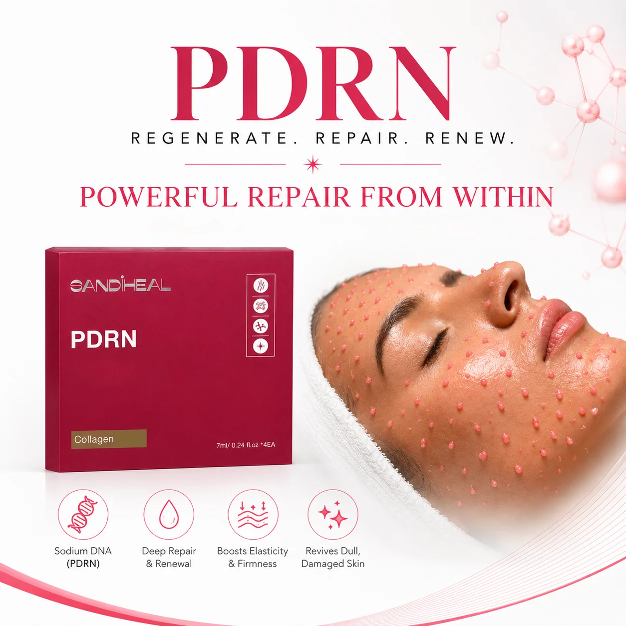 

2026 NEW SANDIHEAL PDRN exxos Face Care GSH Collagen Vita Serum Hydration Brighten Firming Korean Skin Care Beauty Product