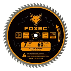 FOXBC-hojas de sierra Circular 60T, repuesto para DeWalt DWA171460, Freud Diablo D0760A D0760X, 184mm