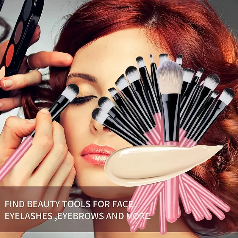 Set de brochas de maquillaje premium sintéticas para base, correctores, polvo, rubor, difuminado, rostro y sombras 6