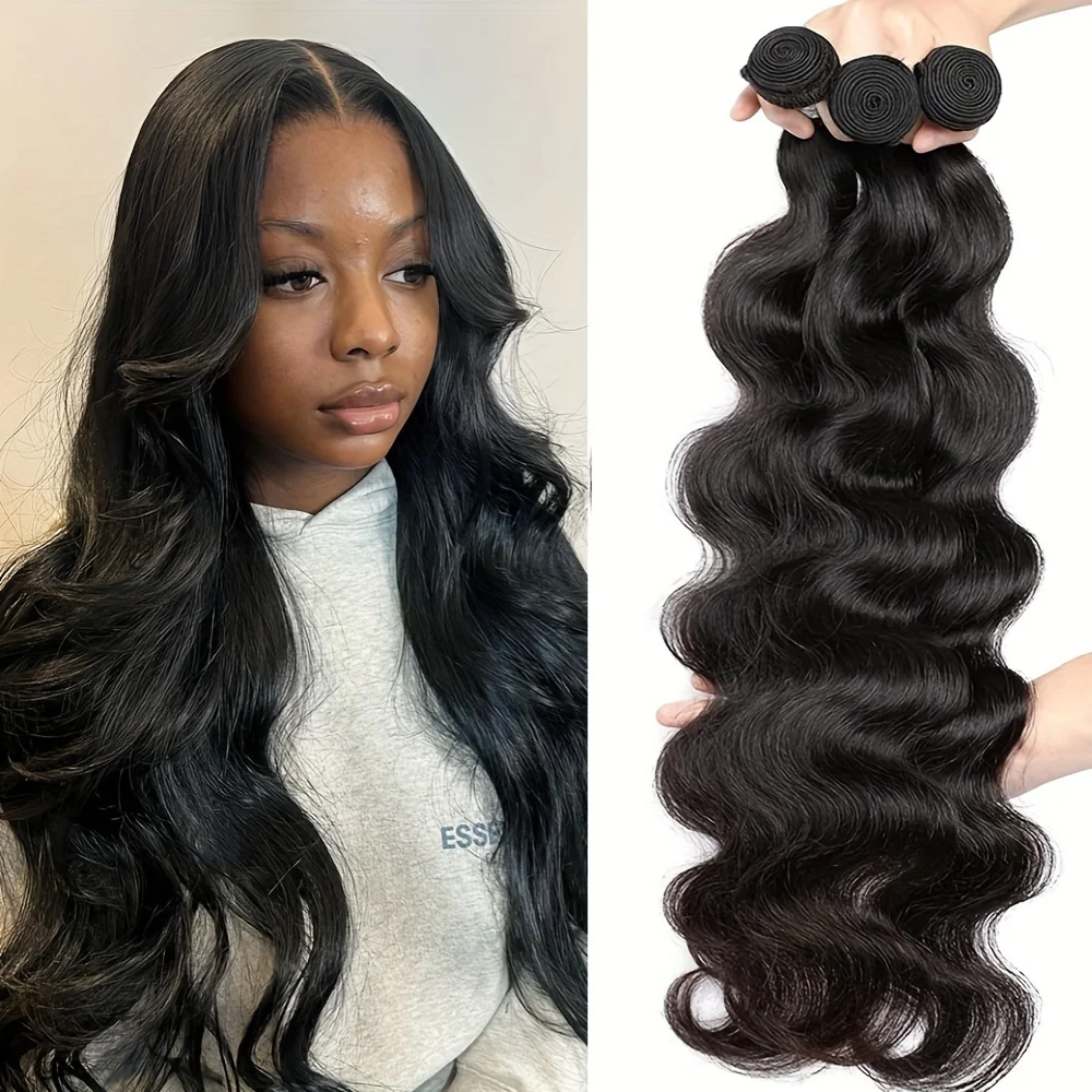 Body Wave Human Hair Bundels Remy Brazilian Weave Extensions Dubbele Inslag 100% Remy Hair Bundels Body Weave Natuurlijke Zwarte Bundel