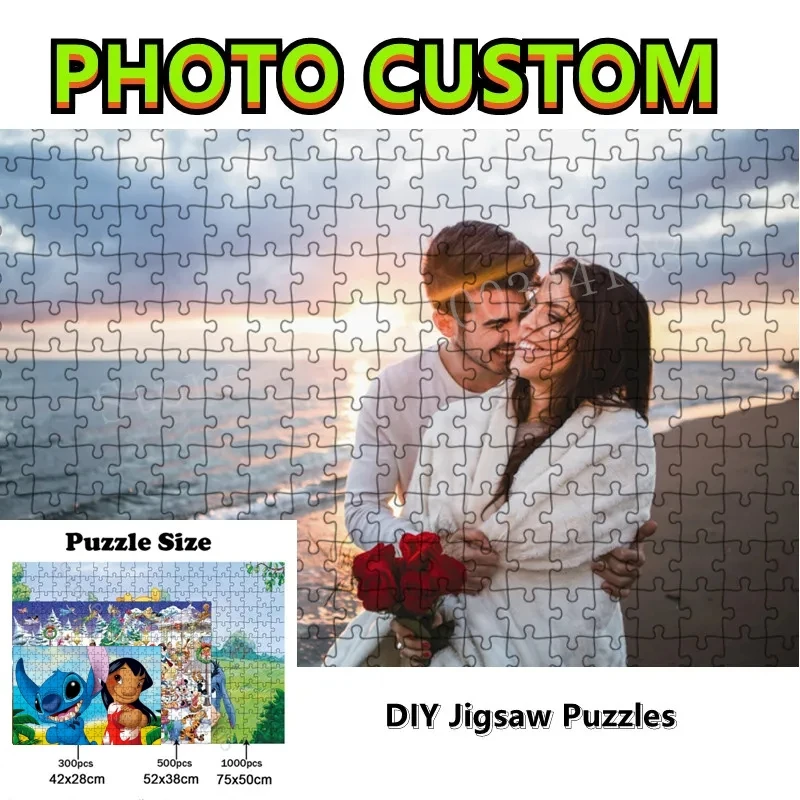 Custom Puzzle 300/500/1000 Pieces Wooden /paper Photo Custom Personalized Jigsaw Puzzles for Adults Kids Educational Toys Gift