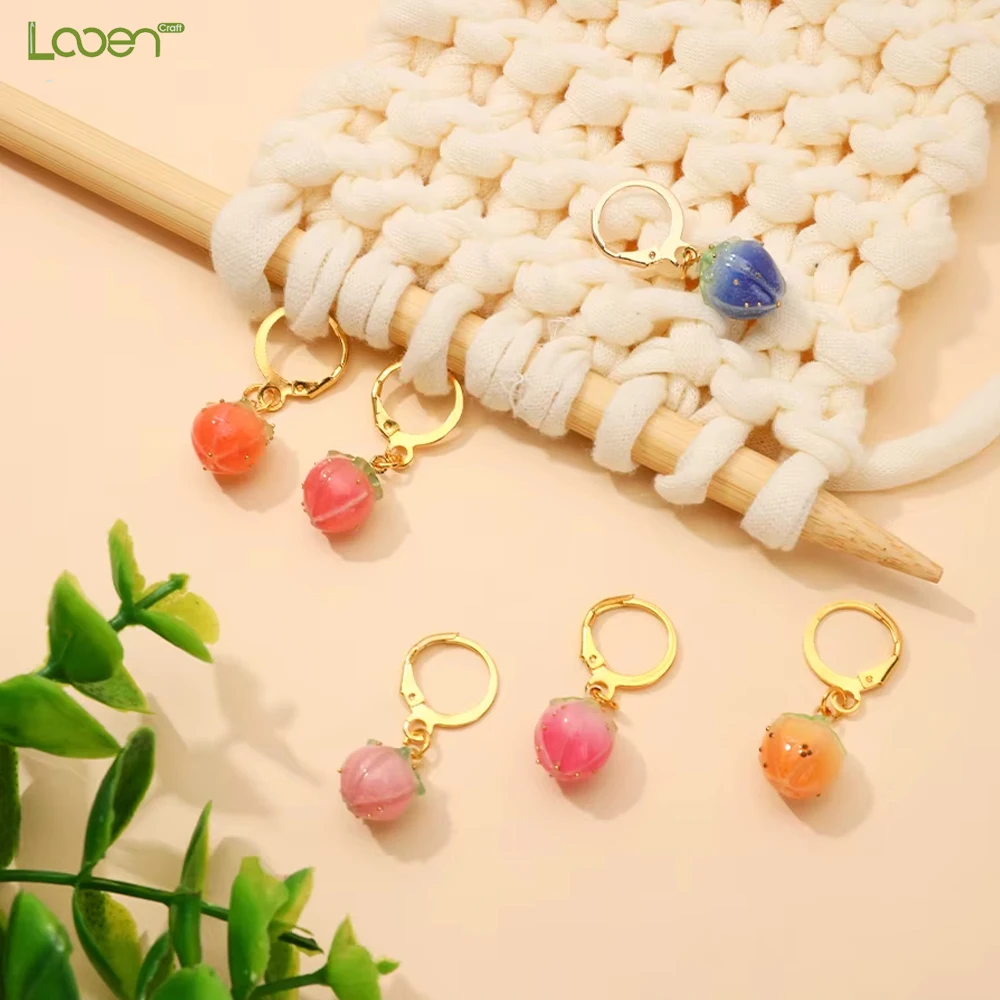 

5pcs/6Pcs/Pack Sewing Tools Fruit Shape Knitting Tools DIY Craft Needle Marker Counter for Needle Clip Knitting Tools Pendants