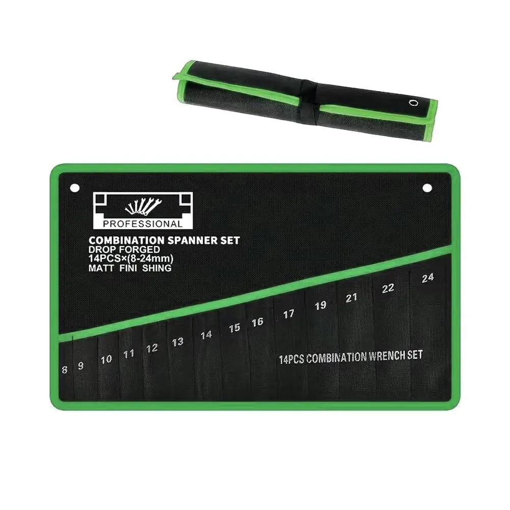 14-Fach Rollbare Werkzeugtasche Tragbare Schraubenschlüssel-Organizer-Tasche Faltbare Schraubenschlüssel-Kit-Tasche für Handwerkzeug-Aufbewahrung