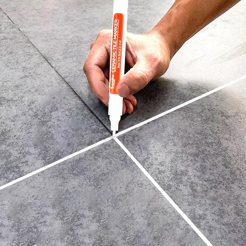 Stylo marqueur blanc étanche, réparation de couture murale, carrelage, marqueurs de coulis, sol salle de bains, outils de brosse à peinture de décontamination, 1/3 pièces