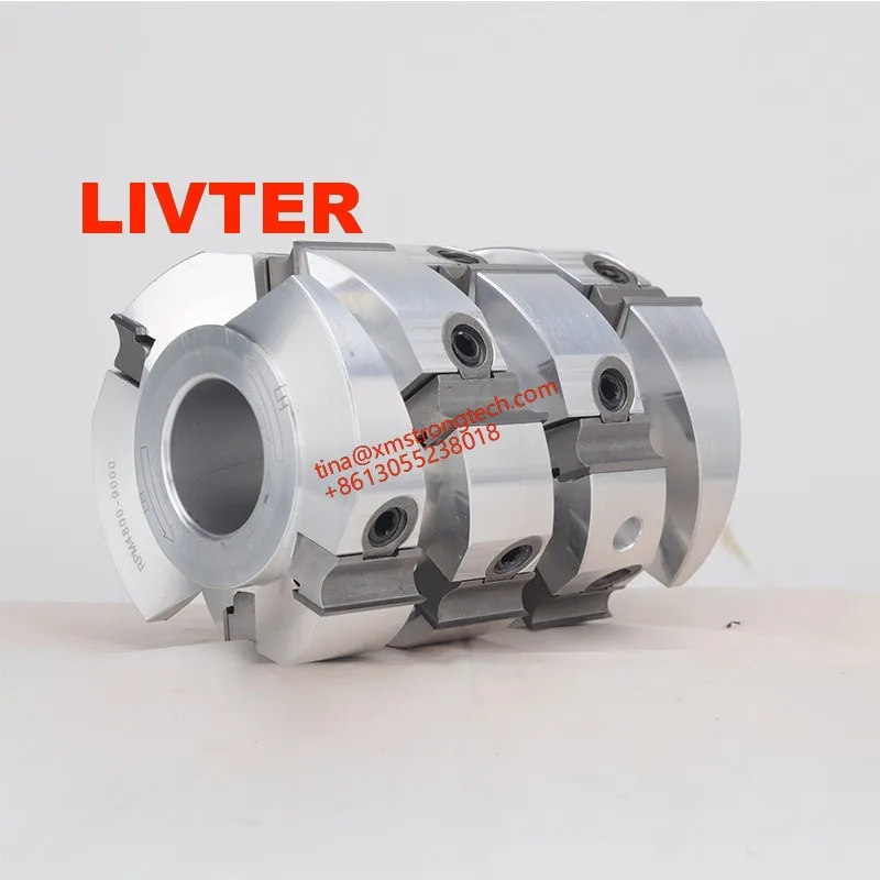 

LIVTER 100mm Diameter Heavy duty Helical Planing Cutter Head with Carbide Knife