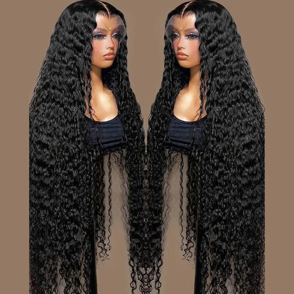 30 40 Zoll Deep Wave Lace Frontal Perücke 13x6 HD lockige Echthaar Perücken 13x4 100% brasilia nische Wasserwelle vor gezupfte Spitze Front Perücke