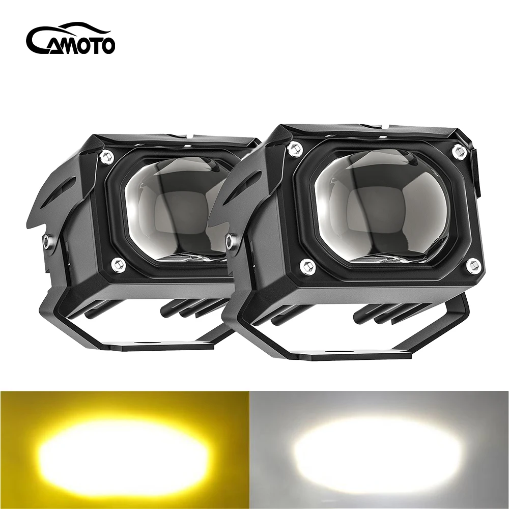 

CAMOTO 120W Work Light Led Bi Colour Car Spotlight Hi/Lo Beam 3000K 6000K Fog Lamp Motorcycle lamp For Offroad ATV SUV Truck