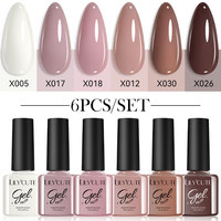 LILYCUTE 6Pcs/Set Gel Nail Polish Red Brown Colors Semi Permanent UV Gel Soak Off UV LED Nail Art Gels Nail Gel Polish Kits