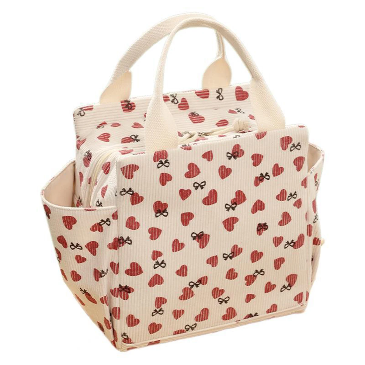 12L Lunchbox-Tasche, verdickte Aluminiumfolie-Isolierung, Lunch-Tasche, bedrucktes Cordmaterial, wasserdichte und ölbeständige Essenstasche – Detail 9