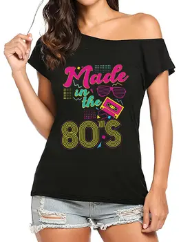 80年代女裝套裝,露肩T卹,新奇霓虹上衣,適合角色扮演 8 最佳銷售 霓虹上衣 - №2