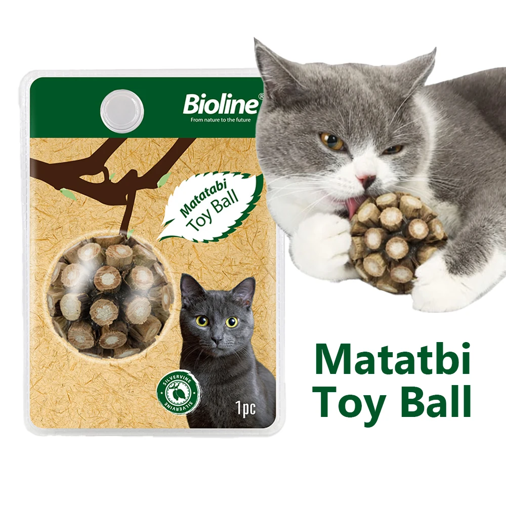 Bioline Cat Toy Ball Matatabi Toy Ball for Cats Catnip Toys for Indoor Cats Kitten Cleaning Teeth Molar Matatabi Cat Chew Toy
