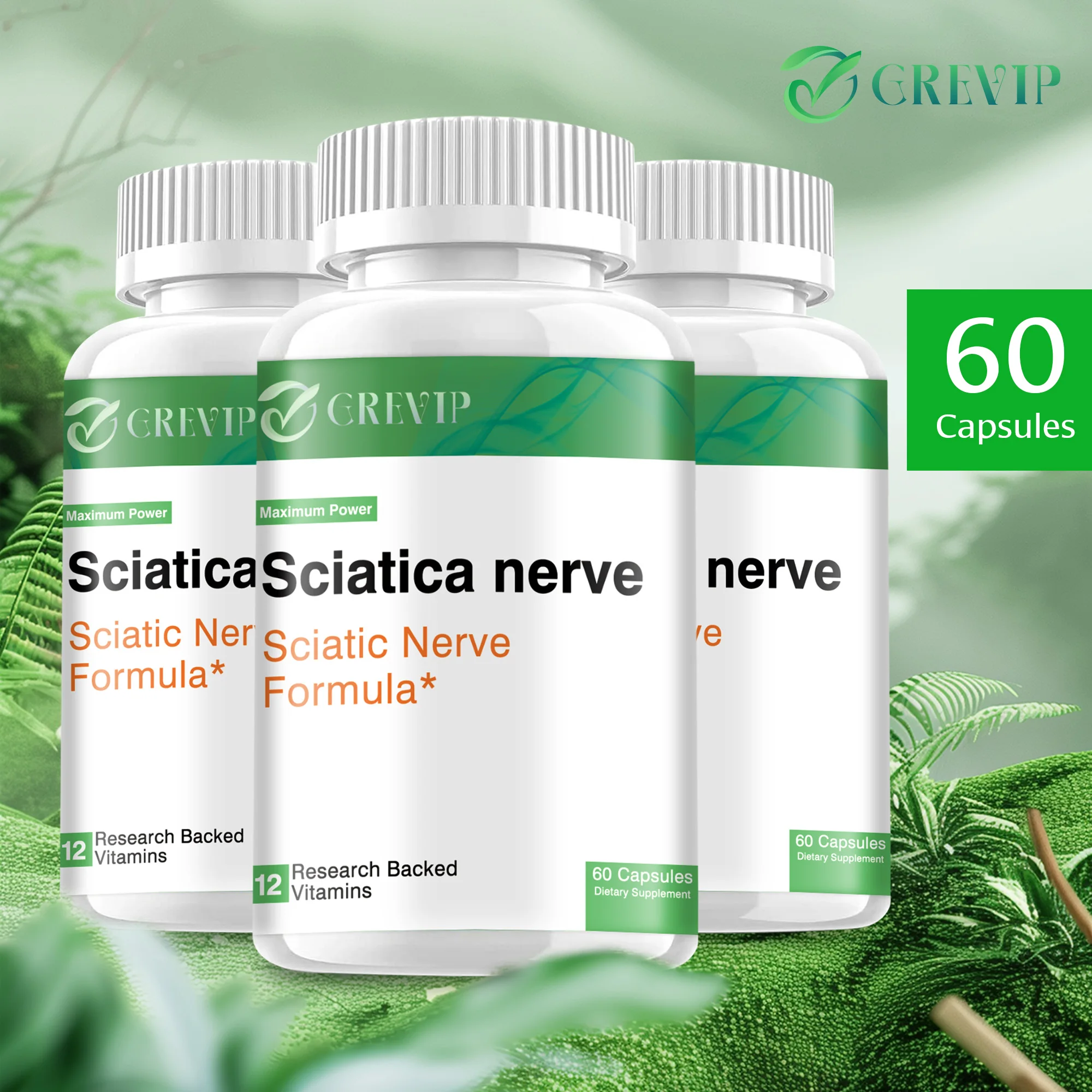 Sciatic Nerve Supplement - Nervous System and Joint Support - R-Alpha Lipoic Acid, Vitamin B Complex - 60 Capsules