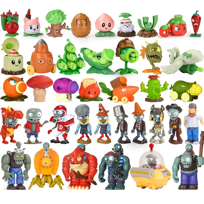 Plants vs Zombie Figurka Anime Przeszkoda Pirat Zombie Peashooter Twardy klej Zombie Figurka akcji Model Zabawka Strzelanie Zabawka Prezent dla dzieci — 2