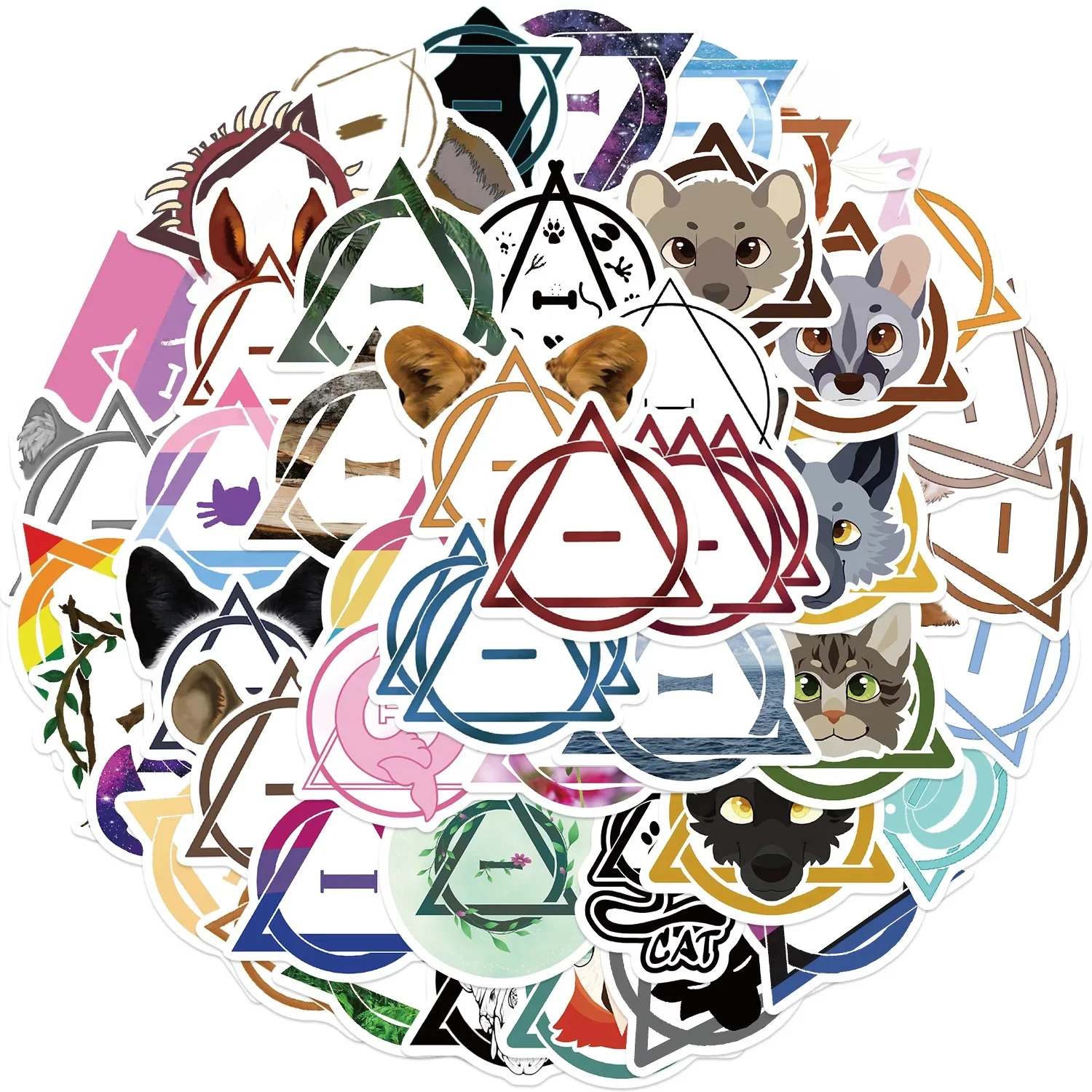 50 pièces dessin animé Therian autocollants drôle bricolage Graffiti décalcomanies pour enfants jouets ordinateur portable bagages Skateboard réfrigérateur bouteille d'eau autocollant