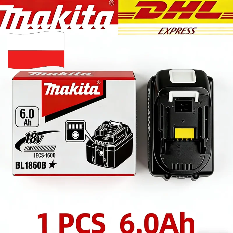 Oryginalna bateria Makita 6Ah do akumulatorów Makita 18V BL1830B BL1850B BL1850 BL1840 BL1860 BL1815 – zamienna bateria litowa.