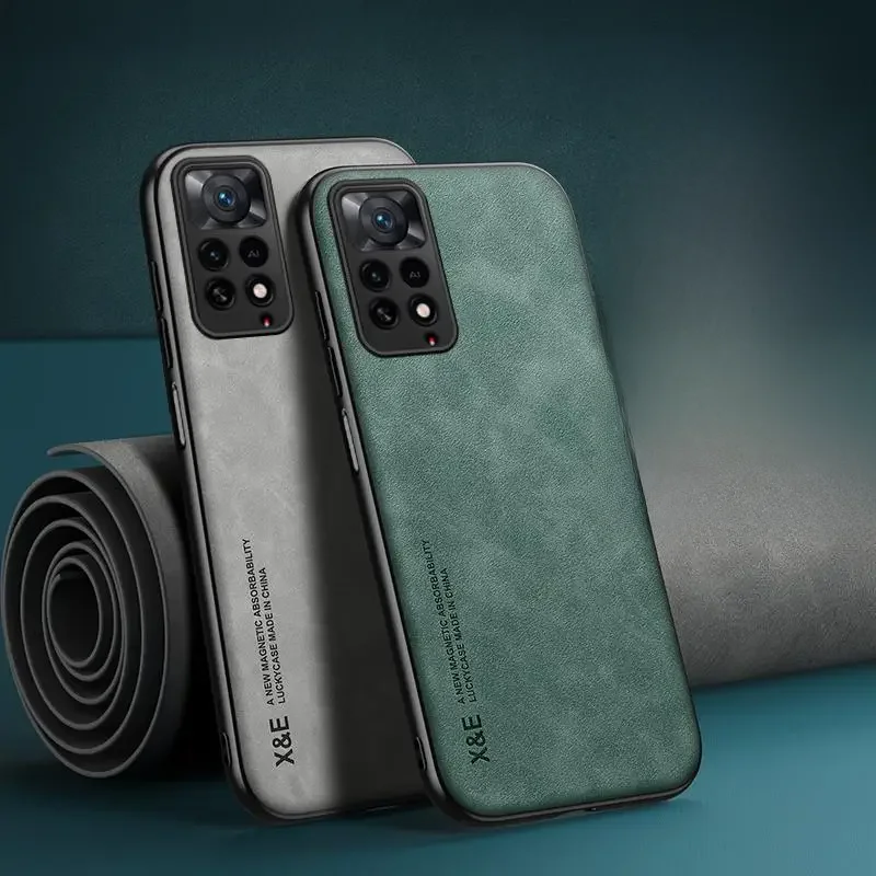 Magnetische Schaffell-Lederhülle für Xiaomi Redmi Note 11 10 12 9 13 Pro 11s 13T Poco X4 GT X5 Mi