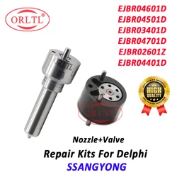 ORLTL Nozzle+Valve Fuel Injector EJBR04601D EJBR04501D EJBR03401D EJBR04701D EJBR02601Z Repair Kits For DELPHI SSANGYONG
