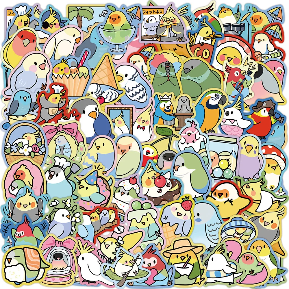 70PCS Cartoon Nette Papagei Graffiti Aufkleber Dekoration DIY Telefon Fall Notebook Gitarre Gepäck Skateboard Wasserdichte Aufkleber Spielzeug