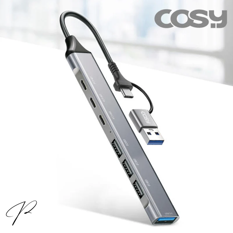 COSY CUSH UH2257CA LOKY Dual Connect 7 Port USB HUB (USC Type C,A Support)