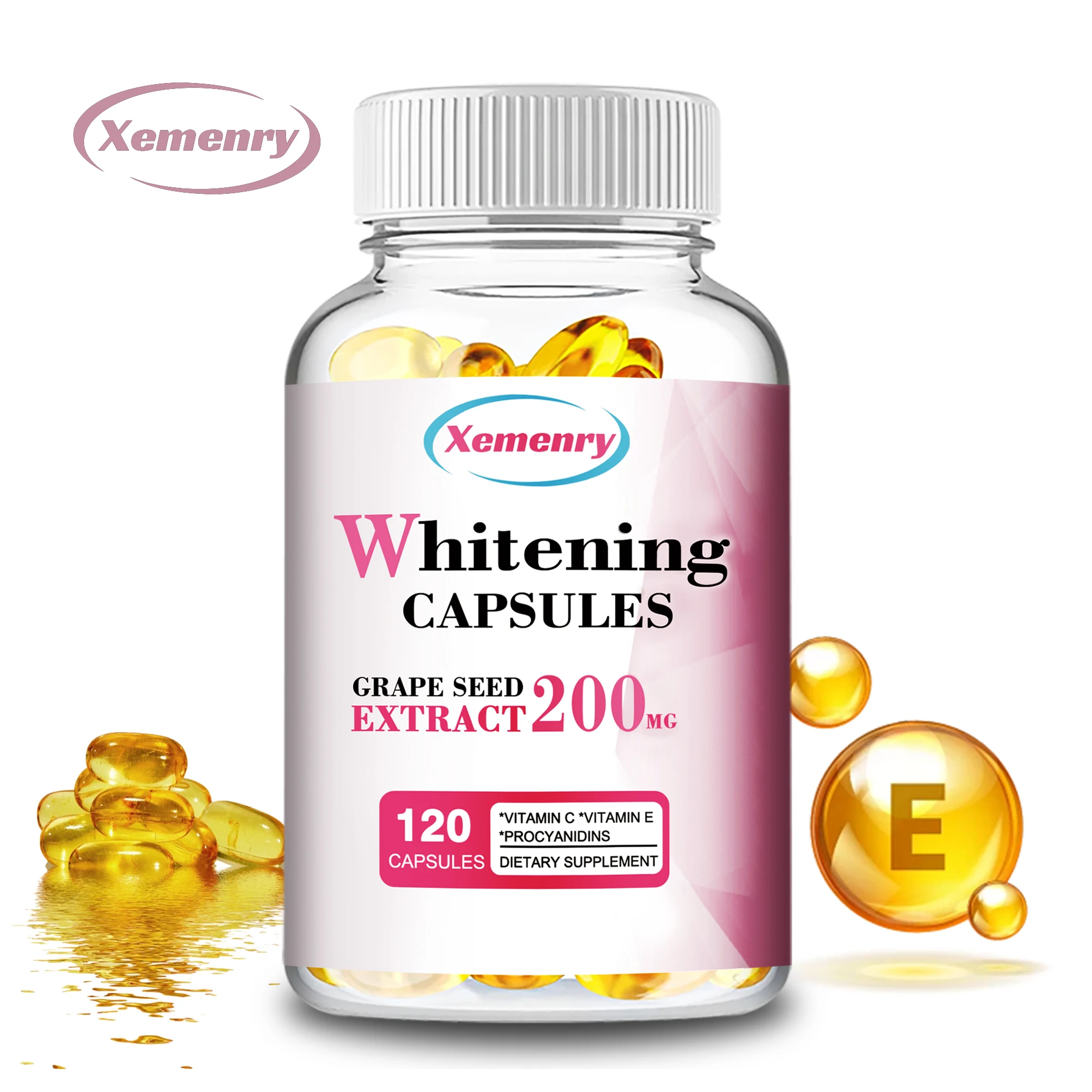 Whitening Capsules - Anti-aging, Anti-oxidation, Wrinkle Reduction, Skin Whitening - 120 Capsules