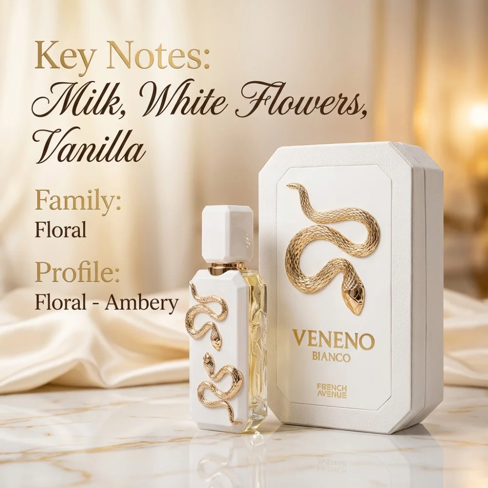 

Fragrance World Middle Eastern Dubai Arabic Perfume Unisex Floral Ambery Oriental Spicy Scent Veneno Long-Lasting Fragrance Gift