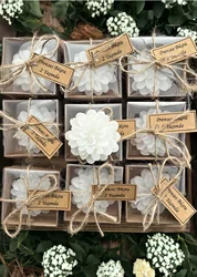 Favores de Velas de Boda Personalizables,Regalo de Bodas Para Invitados, Favores de boda para invitados, Juego de Cajas de Regalo de Bautismo, Vela de Dama de Honor, Vela de Flores, Regalo de Ducha de Bebé, Caja de Reg