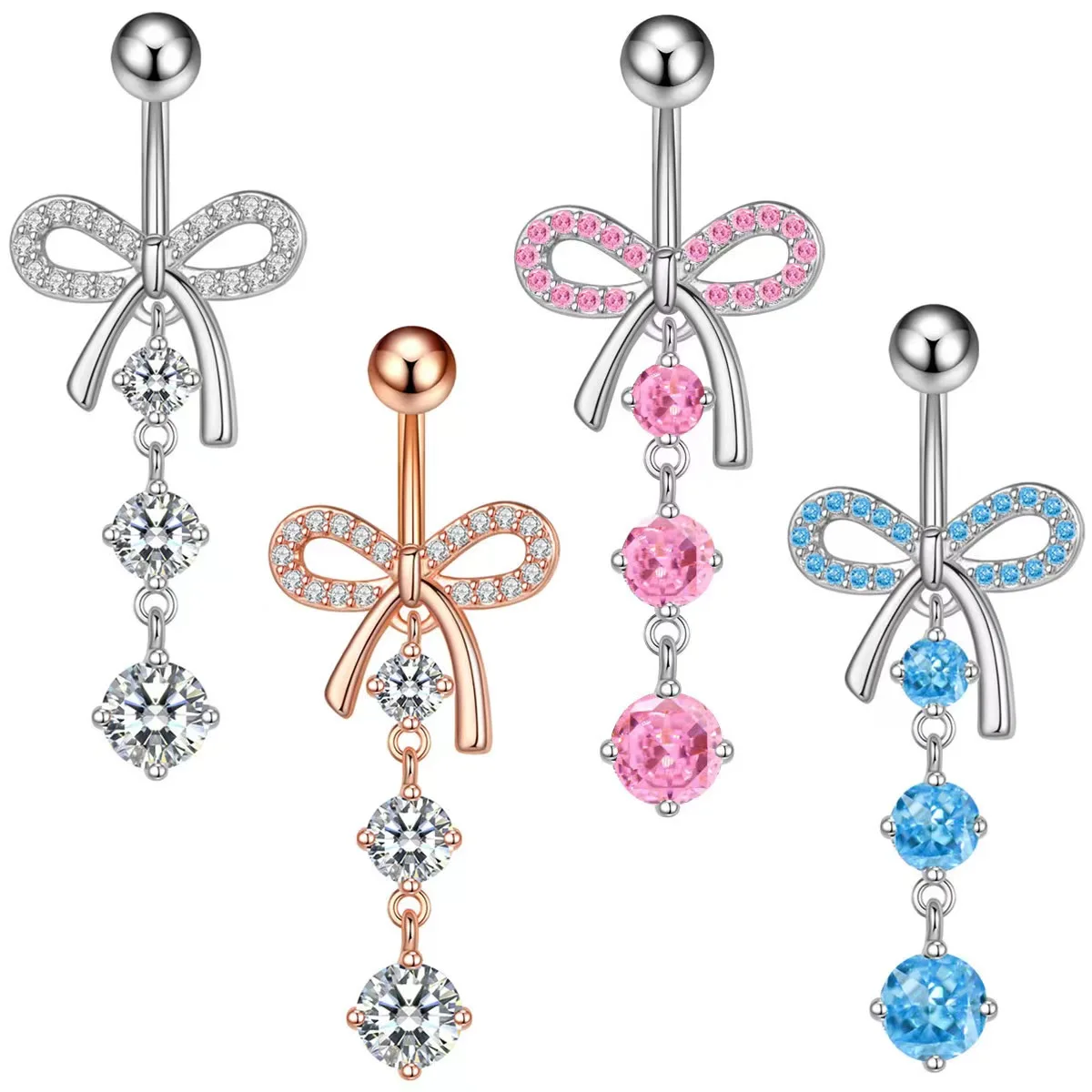 

1PC Stainless Steel Belly Button Piercing Heart Navel Barbell Jewelry Butterfly Belly Button Ring Sexy Navel Ring For Women