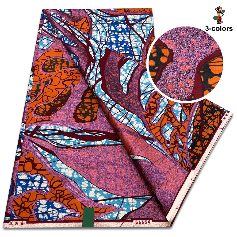 Hoge kwaliteit zachte Pagne 100% katoen gouden print stof Afrikaanse echte was stof Nigeria Ankara Grand SUP stof