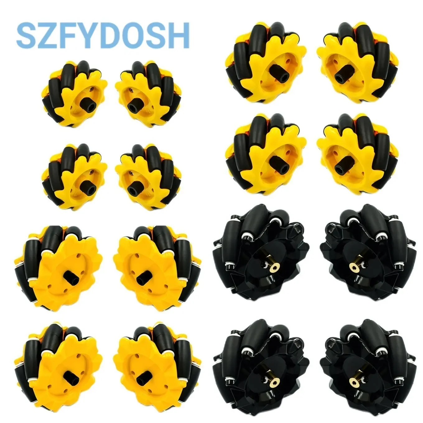 4 szt./partia 48mm 60mm 80mm 97mm Plastikowe Koła Mecanum Wysokiej Twardości Wszystkieruchowe do Samochodu Robotu TT Motor z piastami — zdjęcie 2