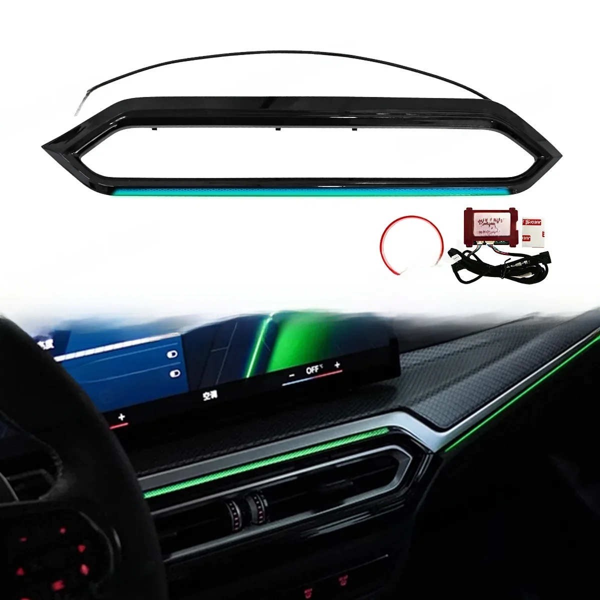 11-kolorowe LED-owe oświetlenie ambientowe do samochodów BMW 2023+ G20 G22 G80 G82 I3 I4 M3 M4, dekoracyjna lampa do konsoli środkowej i wylotów powietrza. — 2