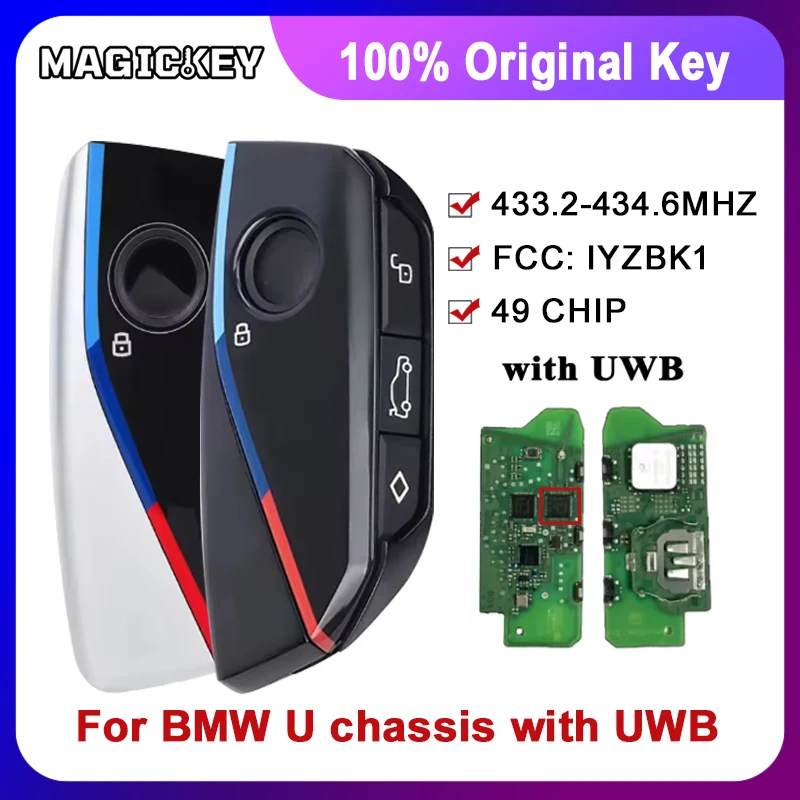 

IYZBK1 5A89463-01 For BMW U chassis Key X1 X2 IX1 IX2 U06 U10 U11 U12 U25 MINI Countryman UWB function 433.2-434.6MHz 49chip