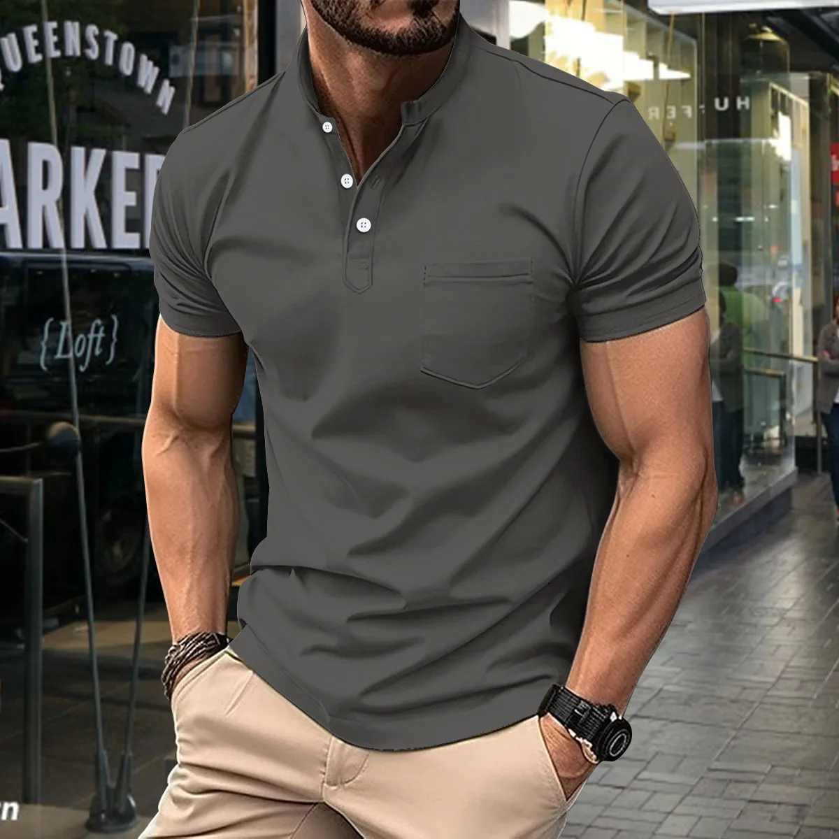 Men\'s high quality short-sleeved polo shirt, high-end casual business T-shirt top European plus-size